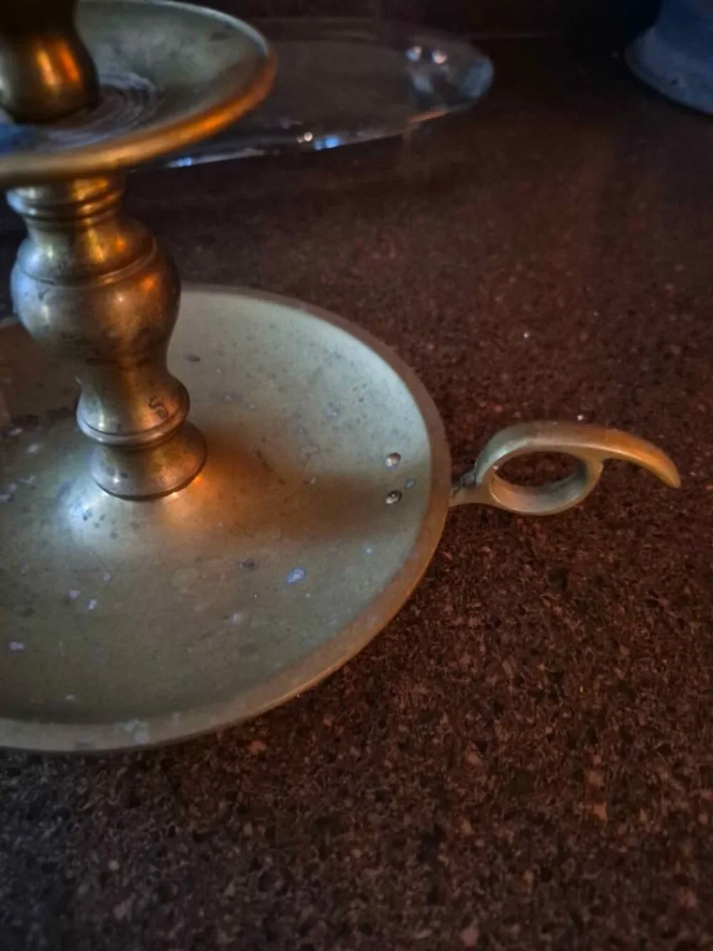 Vintage Brass Chamberstick Candle Holder  8